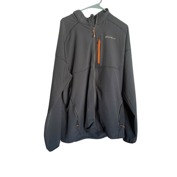 Eddie Bauer Mens Bluish Green Orange Full Zip Hooded Softshell Jacket TXL - Picture 1 of 10